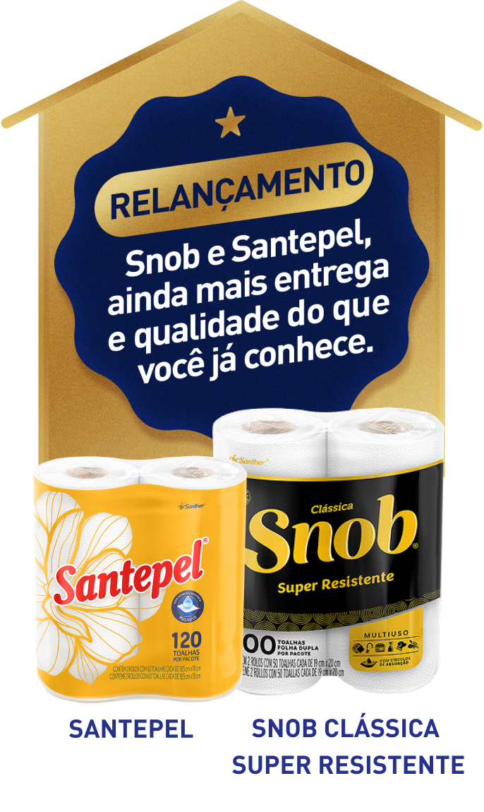 Relançamento: Snob e Santepel, ainda mais entrega e qualidade do que você já conhece. Santepel 120 folhas e Snob Clássica Super Resistente.